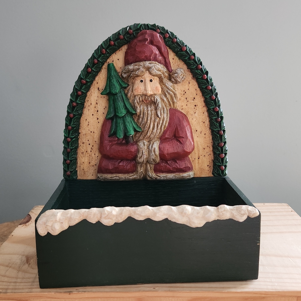 Country Cottagecore Santa Claus Holiday Decor Box